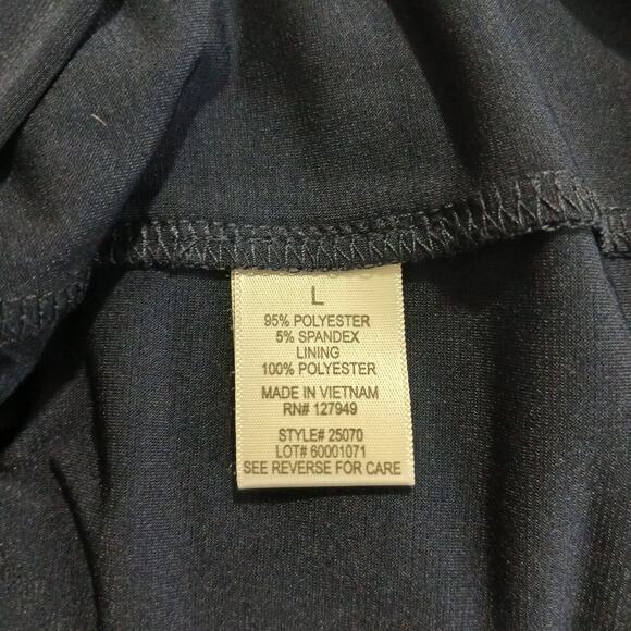 Emma & Michele Large NAVY ROMPER Poly/spandex blend half-sleeve draped neckline - Picture 15 of 16